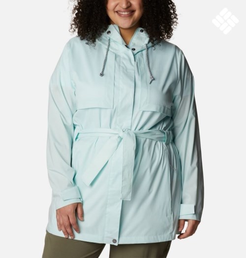 Women's Columbia Pardon My Trench Rain Jackets Turquoise | Plus Size CA-Q1834